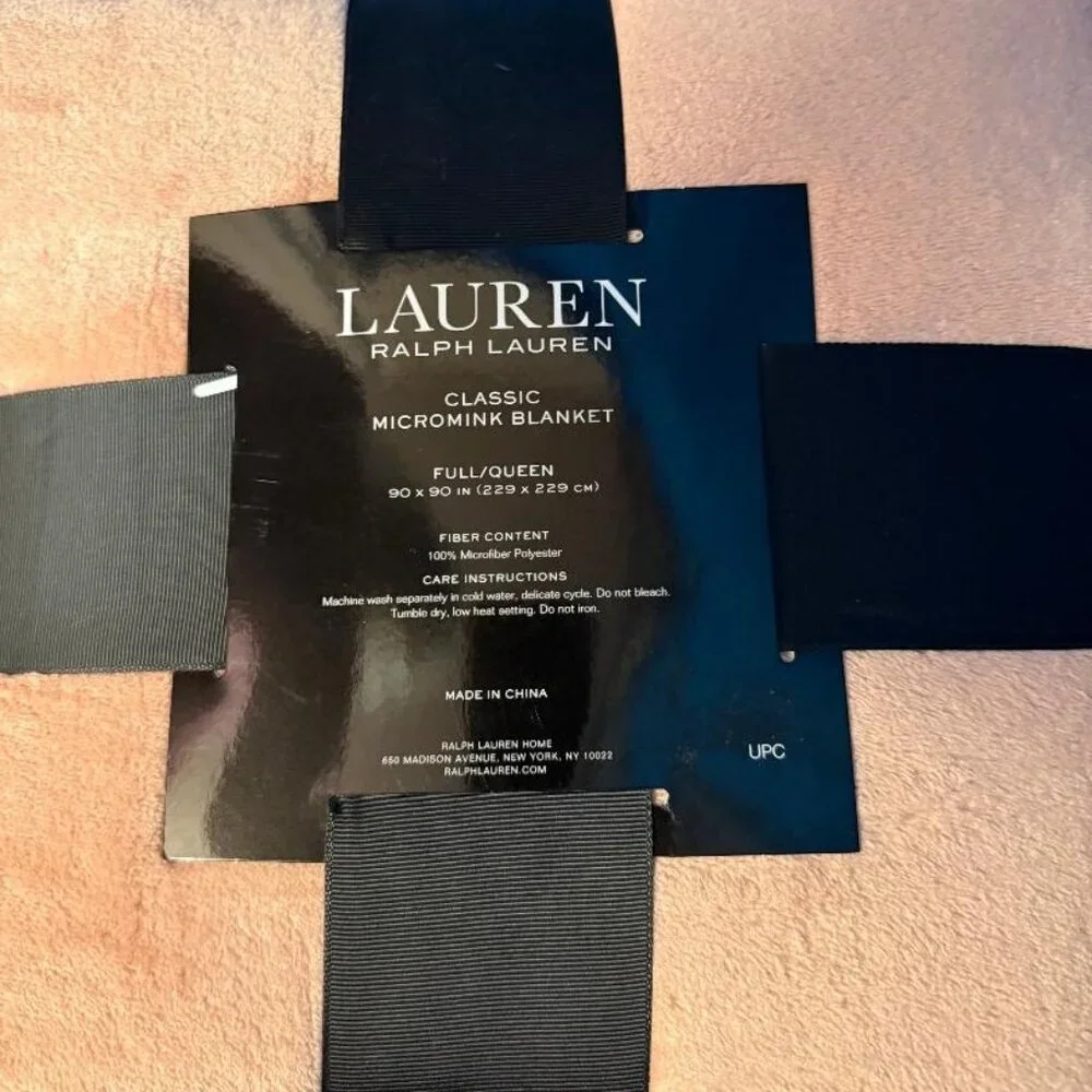 BRAND NEW LAUREN RALPH LAUREN MICROMINK LUXURIOUSLY SOFT QUEEN 90